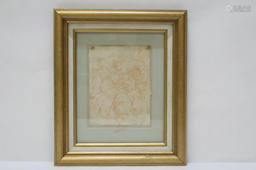 18th century French red chalk on paper