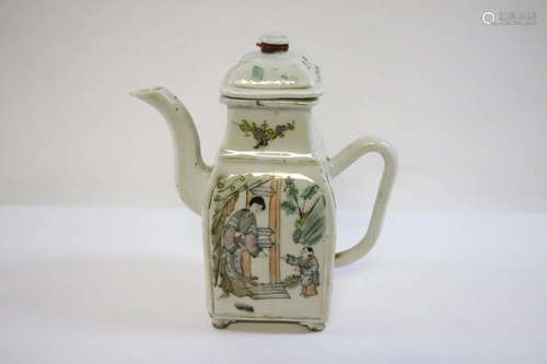 Chinese 19th/20th c. famille rose porcelain teapot