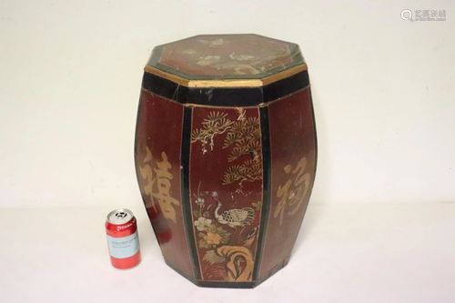 Chinese antique painted drum stool