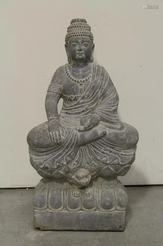 Chinese 19th/20th century stone carved deity