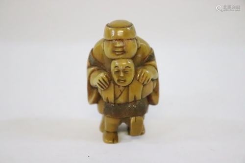 Japanese bone carved netsuke