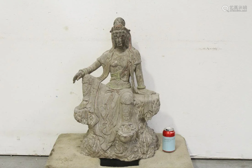 Chinese 18th/19th century stone carved deity