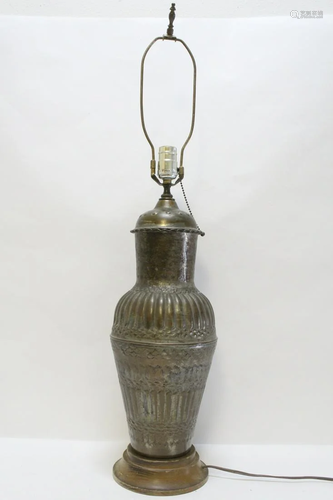 A Persian(?) motif copper lamp