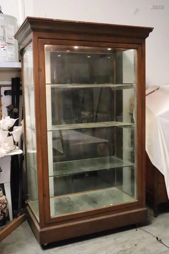 lg all side glass display case w/ lighting & wheel