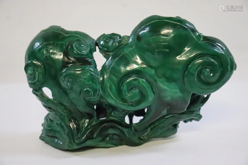 A fine malachite carved ornament