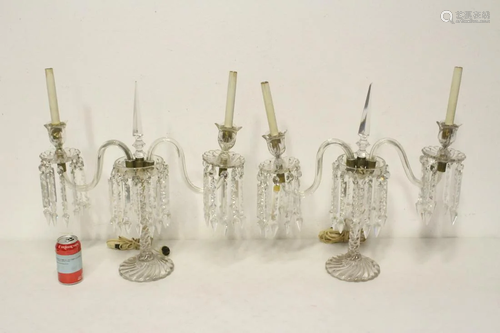 Pair possible Baccarat antique candelabra