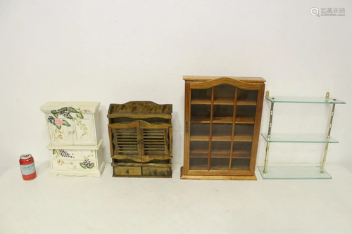 4 miniature shelves/ cabinets