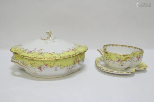 French Haviland Limoges tureen and gravy boat