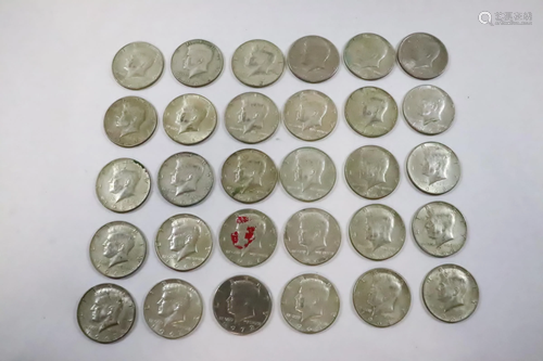 30 Kennedy half dollars