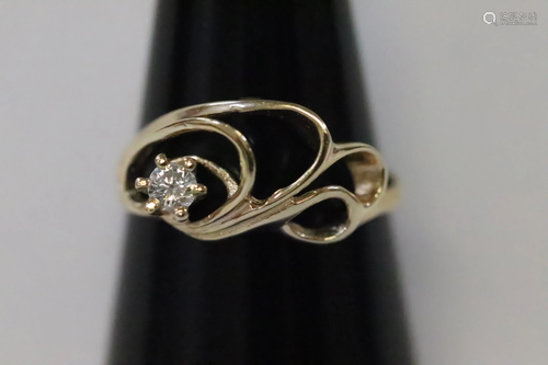 14K Y/G free style diamond ring