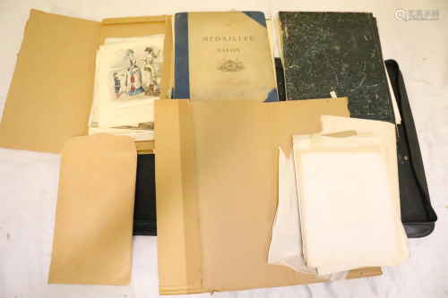 Large lot of of antique etchings, prints