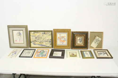 Approx. 10 prints/ paintings by P. Lawton