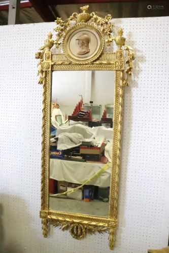 19th c. large French giltwood wall mirror