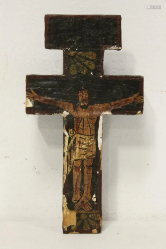 Antique hand painted crucifix