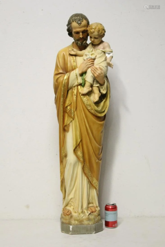 A large polychrome religious sculpture