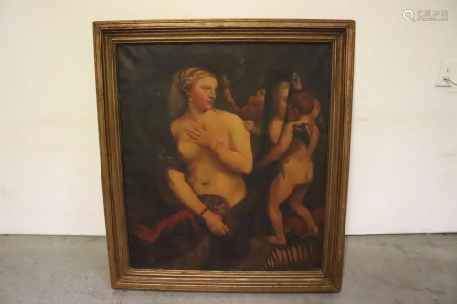A beautiful 18th/19th c. oil on canvas painting