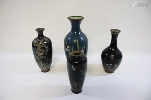 4 Japanese antique cloisonne vase