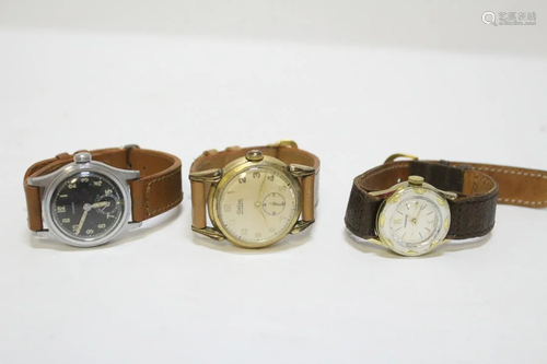 3 WWII man's wrist watches