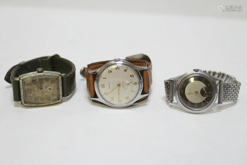 3 WWII man's wrist watches