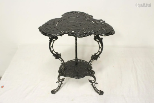 A painted cast iron stand