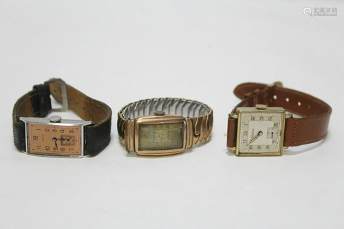 3 WWII man's wrist watches