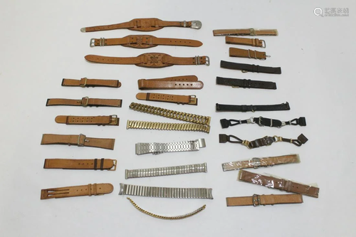 Lot of watch bands, most leather bands