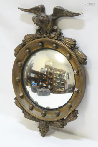 Antique gilt wood mirror with eagle