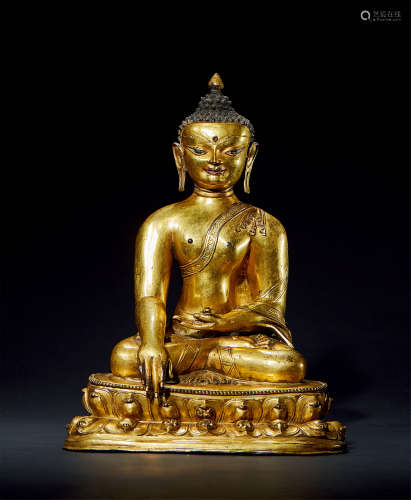 15世纪 尼泊尔铜鎏金释迦造像