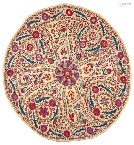 A CIRCULAR SUZANI, CENTRAL ASIA, 19TH CENTURY