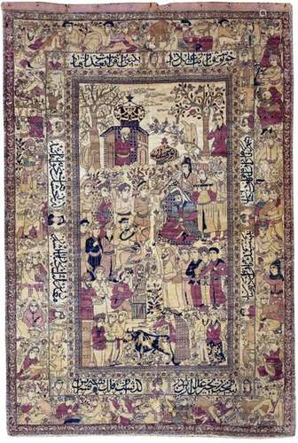 A KASHAN MUHTESEM RUG, 19TH CENTURY