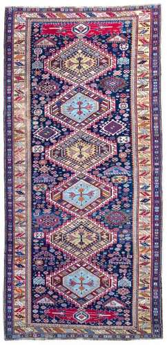 A CAUCASIAN KARAKASLI SHIRVAN RUG, 19TH CENTURY