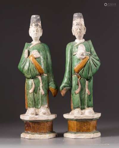 TWO CHINESE TERRACOTTA FIGURES, MING DYNASTY (1368…