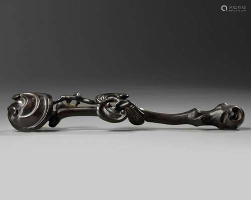 A Chinese hardwood ruyi sceptre