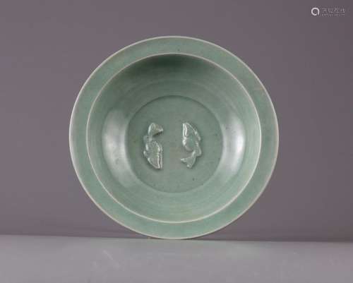 A Chinese twin carp celadon bowl