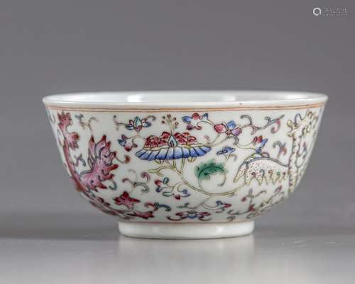 A Chinese famille rose 'phoenix' bowl