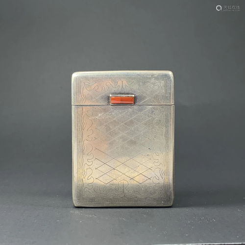 A Sterling Silver Cigarette Vesta Case Box