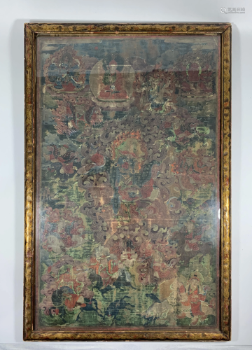 A Beautiful & Important Chinese Thangka With Yamant…