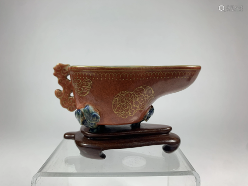 A Chinese Iron Red & Turquoise Glaze Porcelain Win…