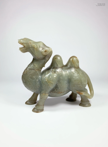 A Large & Rare Chinese Tang Dynasty Jade Camel