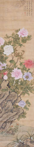 蒋廷锡（1669～1732） 富贵牡丹 立轴 设色绢本