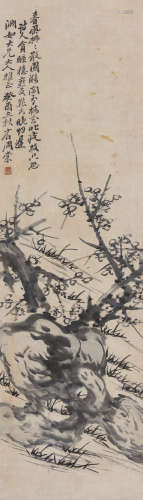 周棠（1806～1876） 梅石图 立轴 水墨纸本