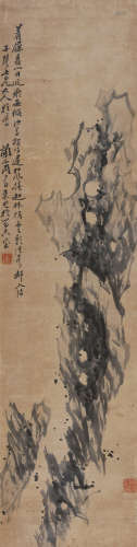 周棠（1806～1876） 怪石图 立轴 水墨纸本