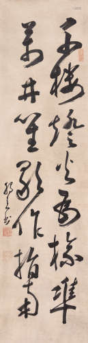 独立禅师（1596～1672） 行书七言联 立轴 水墨纸本