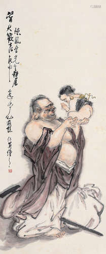 孙仁英（b.1933） 皆大欢喜 立轴 设色纸本