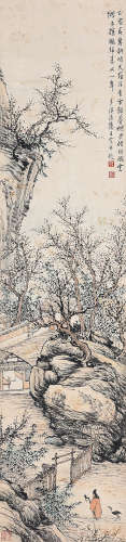 王梦白（1888～1934） 携鹤归庄图 立轴 设色纸本
