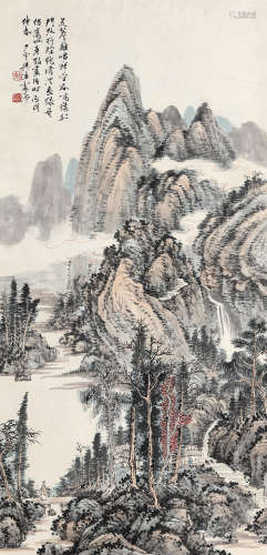 樊浩霖（1885～1962） 空谷幽居图 立轴 设色纸本