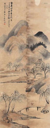 林纾（1852～1924） 西湖春 立轴 设色纸本
