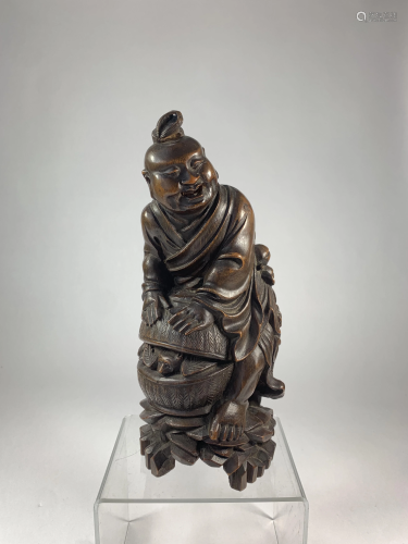 A Chinese Bamboo Carved Figure of Man