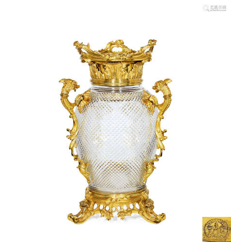 约1880-1900年 法国 巴卡拉Baccarat 水晶花瓶