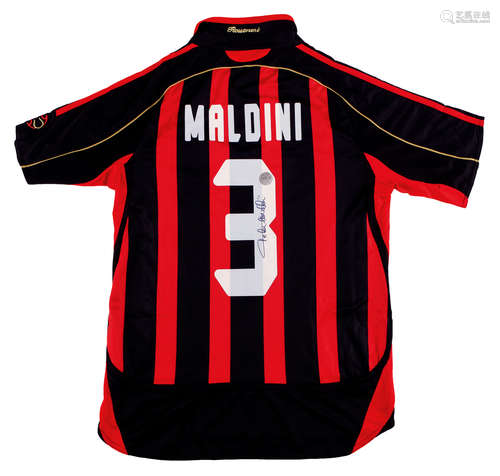 “足球巨星”保罗·马尔蒂尼（Paolo Maldini）亲笔签名球衣